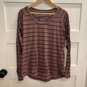 Patagonia Brown Striped Long Sleeve Tee